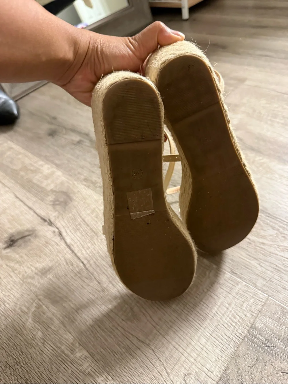 Women's Neutral Espadrille Platform Sandals - Beige